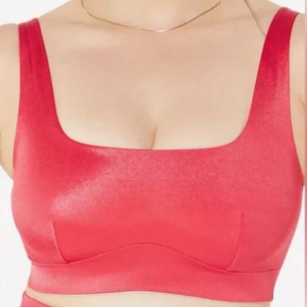 YITTY 6x NEON PINK/CORAL HEADLINER SHAPING MIDI BRALETTE